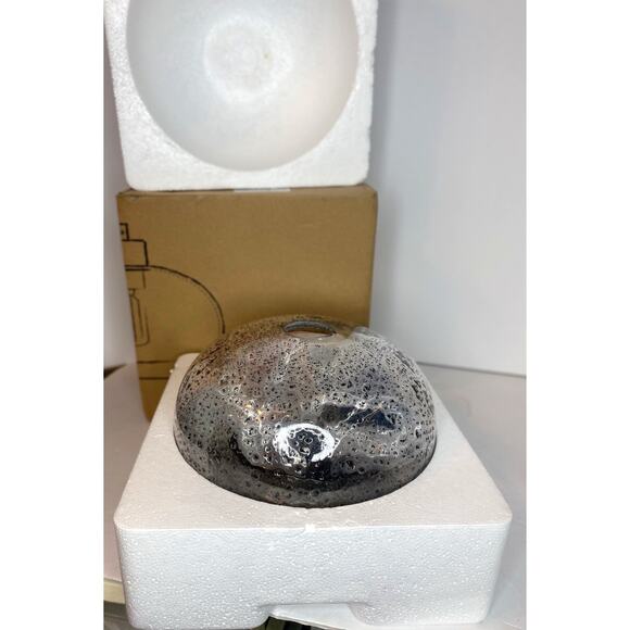 Hand Blown Hanging Light Pendant Dimpled Glass Brushed Nickel Finish Casamotion - Picture 9 of 16